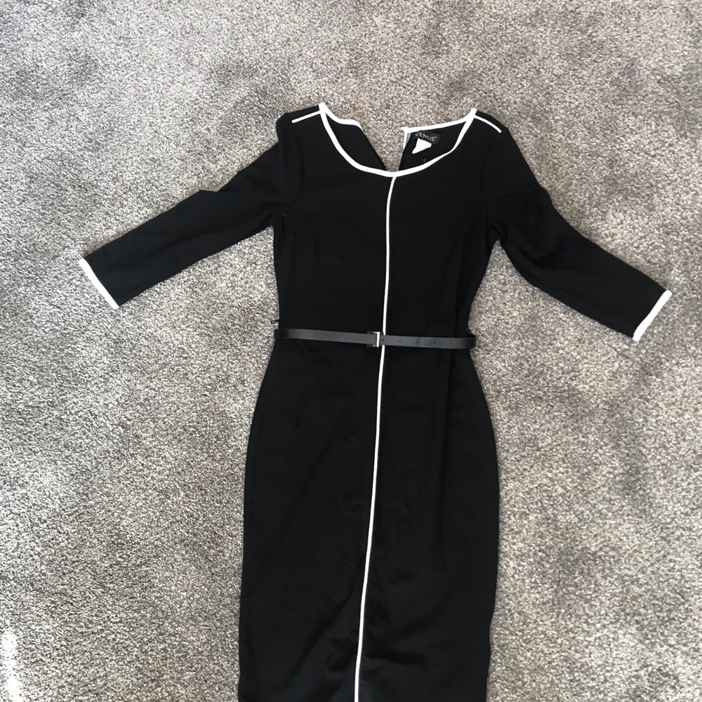 Venus black knit dress